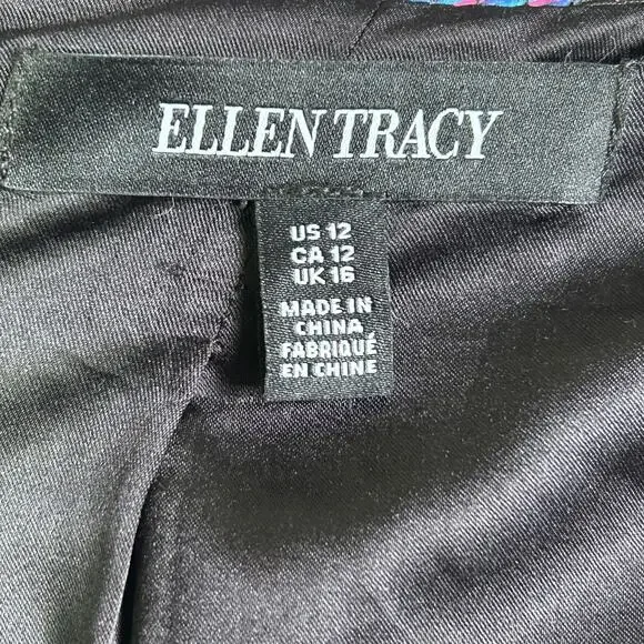 Ellen Tracy blazer jacket size 12 new floral office colorful capsule longline